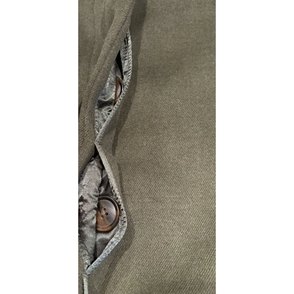 Lands End Womens Plus 18W Olive Green Peacoat Lined Hidden Button‎ Front Coat